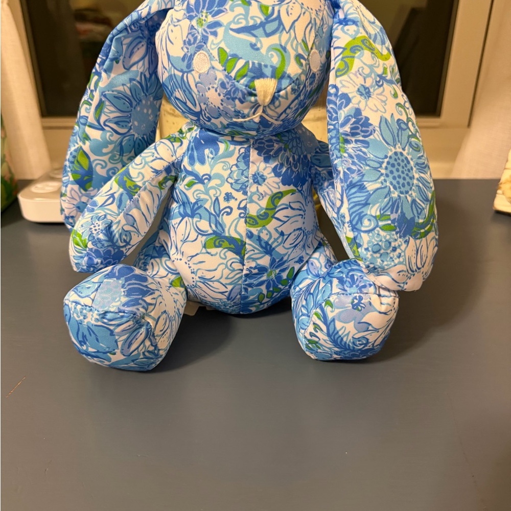 Lilly Pulitzer Blue Floral Plush Bunny
